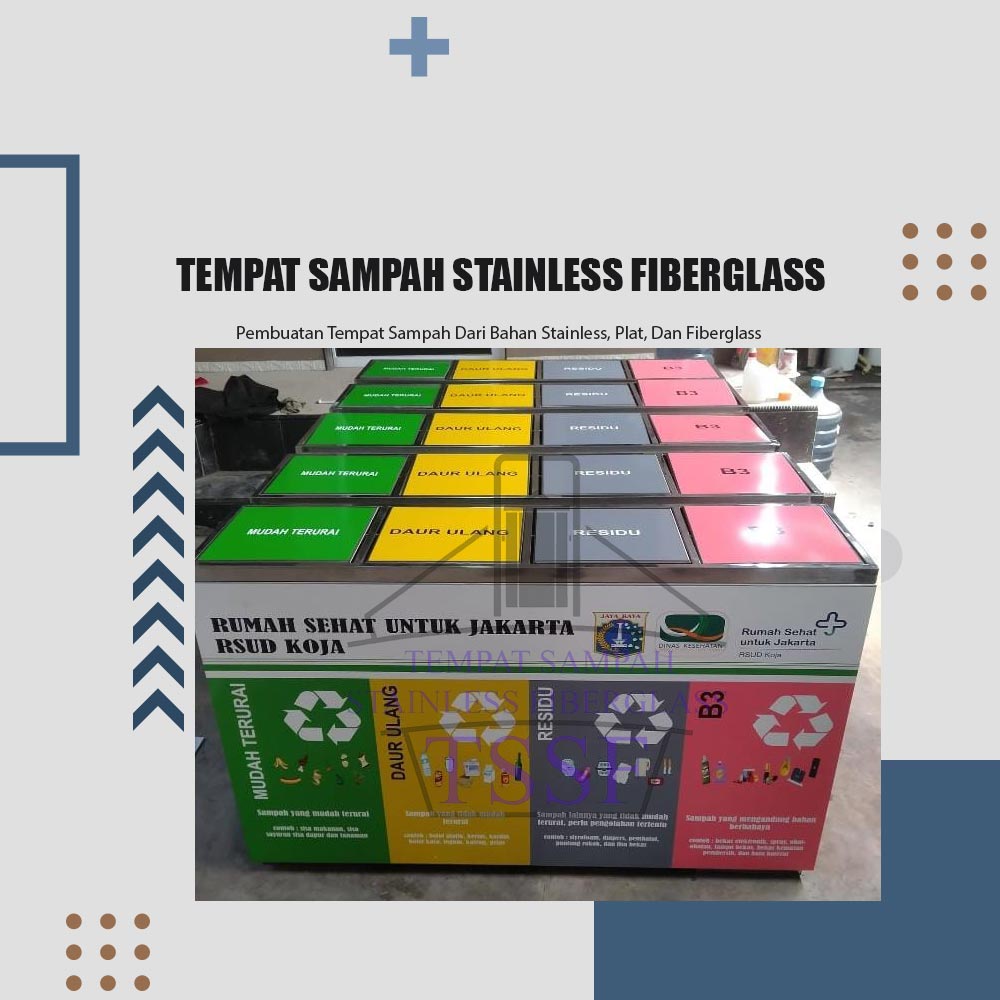Tempat Sampah Stainless Fiberglass